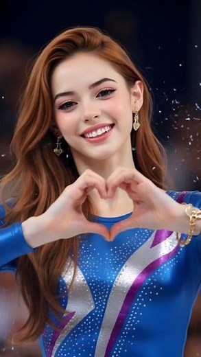 Stunning AI Gymnast Gives Heart Gesture | Sports Beauty & Artistic Performance #shorts #aivideo