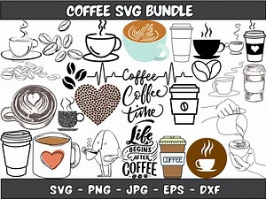 Coffee Svg, Coffee Cup Svg, Coffee Svg Bundle, Coffee Clipart, Mug Svg Bundle, Coffee Vector, Silhouette, Cut File, Cricut, Digital Download - Etsy