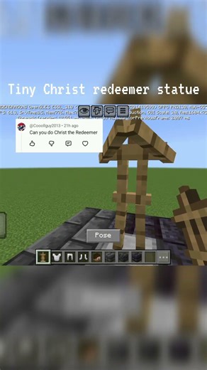 Tiny Christ redeemer statue in Minecraft #minecraft #gaming #tutorial #minecraftbuilding