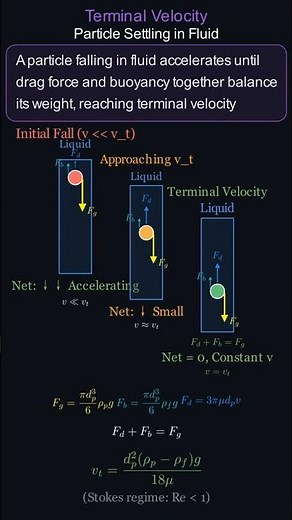 What Is Terminal Velocity? 💧 Falling Particle in Fluid Explained! #fluidmechanics #physics #fluid