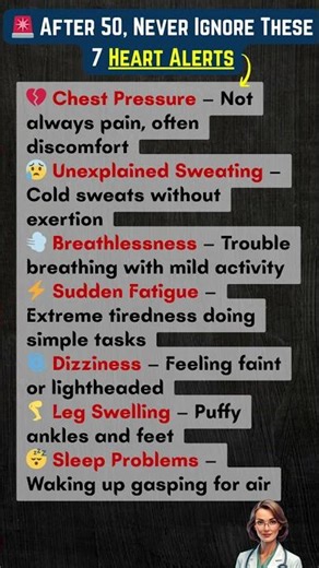 🚨 After 50, Never Ignore These 7 Heart Alerts #seniortipsdaily #seniorwellness