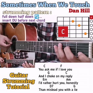 98K views · 5.2K reactions | Sometimes When We Touch - Dan Hill guitar chords w/ lyrics & strumming tutorial | Bert's Guitar Tutorials | Facebook