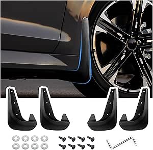 KIFIDAN 4PCS Universal Mud Flaps for Car,No Drilling Required Front & Rear Wheel Flares Splash Guard Protects Car Body,Automotive Exterior Accessories Mud Guards Flexible Fender Flares