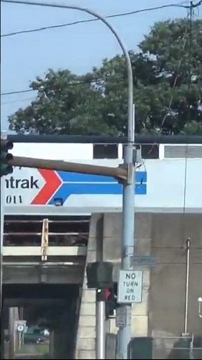 Amtrak Heritage 156 Over Bridge (with slo mo replay)