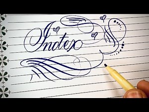How to write ✍️ Index in calligraphy beautiful and stylish handwriting in calligraphy for beginners