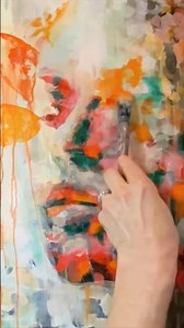 How to paint an abstract portrait. #painting #abstractfloral #abstractpainting #abijameson #paintng