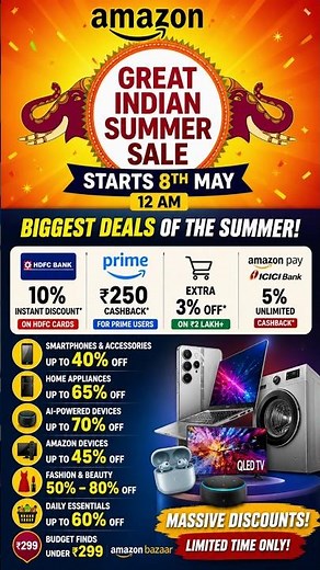 Amazon Great Summer Sale 2026 🔥 8 May LIVE | Biggest Deals Revealed #shots