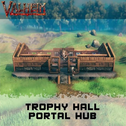 Valheim Trophy Hall & Portal Hub - Mid Game - (Speed Build Short) #valheim #speedbuild