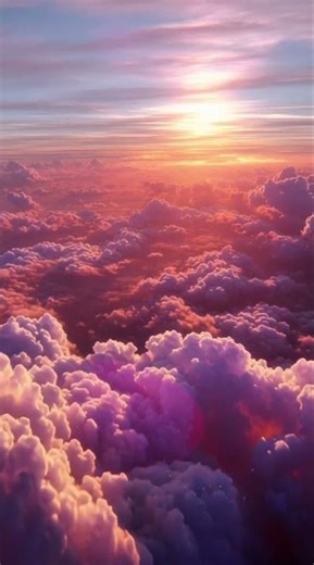 Fly trough beautiful clouds 4K