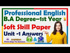 Professional English| MS University| Unit 1 Task Answers| Softskills Paper| BA 1st Yr 1st Semester