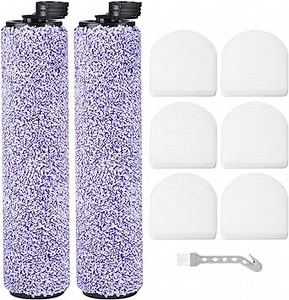 Replacement Acessories For Shark WD100 WD101 WD200 WD201 AW201 WDB1 WDB2, WDFF1 WDFF2 WDB1F2 HydroVac Cordless Pro XL 3-in-1 Vacuum Accessories Brush Roller And Foam Filter (2+6)