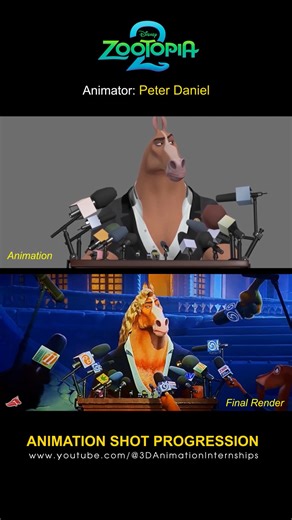 Zootopia 2 – Mayor WindDancer Press Conference (Animation Shot Progression) 🐴🎙️ Animator: Peter Daniel Watch more Zootopia 2 shot progressions & breakdowns on YouTube: https://www.youtube.com/@3DAnimationInternships #Zootopia2 #Zootopia #Animation #ShotProgression #DisneyAnimation #BehindTheScenes #3DAnimation | 3D Animation Internships