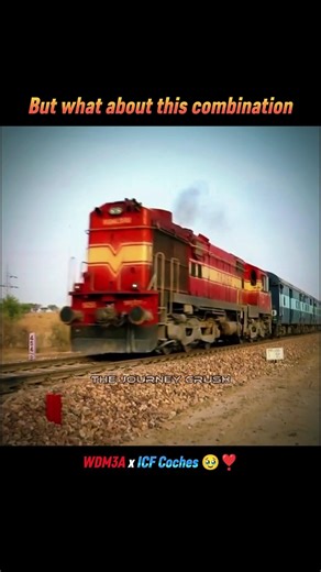 WDM-3A x Blue ICF Coches = Emotions🥹❣️ #shorts #train #ytshorts #indianrailways #youtubeshorts #wap7