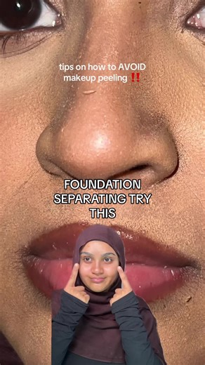 hack on how to AVOID makeup peeling ‼️ _ Products: @e.l.f. Cosmetics @Haus Labs _ #makeuphacks #foundationtips #beautytutorial #skincare