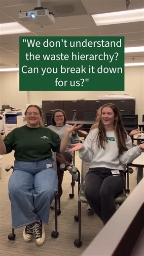 UAB Sustainability on Instagram: "Don't understand the waste hierarchy? Emily can break it down for you! Waste is a major focus of sustainability, but not all waste disposal is created equal. The best thing that you can do is prevent waste from occurring at all! You can do this though actions like using a reusable water bottle instead of plastic. You can also reduce waste by limiting the number of single use items you buy. Reusing single use items like plastic water bottles is better than throwi