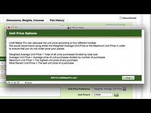 Inventory Parts | Craft Maker Pro | Inventory and Pricing Craft Software