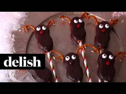 Holiday How To: Chocolate-Covered Nutter Butter Reindeer | Delish