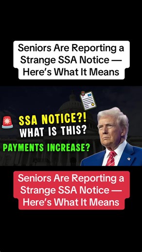 Seniors Are Reporting a Strange SSA Notice — Here’s What It Means Some seniors are reporting a strange or unfamiliar notice from the Social Security Administration (SSA), raising concerns about payments, eligibility, or required actions. In this video, we explain the types of SSA notices that commonly cause confusion, why you might receive one, and what it usually means — without jumping to conclusions. We help you understand how to tell an official SSA notice from a scam, what information truly