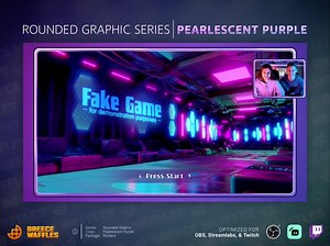 Borders Pack - Stream Package for TWITCH - Rounded Graphic - Animated Borders - Pearlescent Purple - Etsy