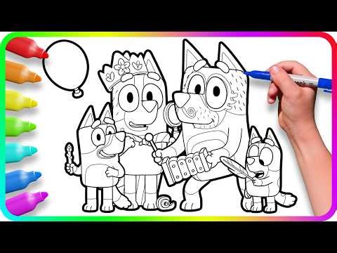BLUEY Coloring Pages. Do you know How to color Bluey, Bingo, Mom and Dad characters?