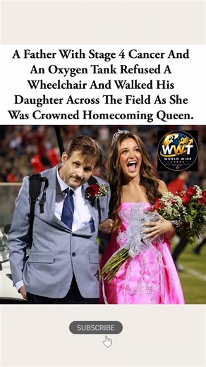 Father With Stage 4 Cancer Walks Daughter Across the Field on Homecoming Night ❤️ #shorts
