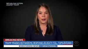 6.6K views · 310 reactions | When the coronavirus pandemic began, Pres. Trump said if COVID-19 deaths were limited to 200,000 it would mean he did a very good job in protecting the public. The U.S. has surpassed that mark and now averages almost 800 deaths per day. https://cbsn.ws/3kFjWWz | CBS Evening News | Facebook