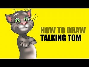 How to draw talking tom cartoon kids easy step by step,