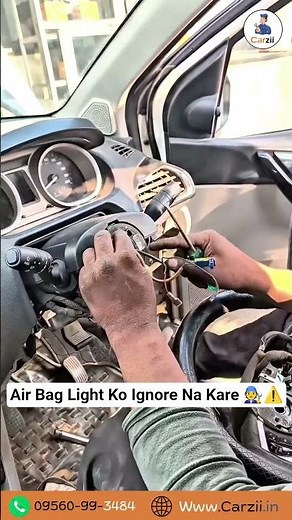 Car Air Bag Warning ⚠️ Light, Car Clock Spring Replace, Car Warning Light Fix Carzii #cars #ytshorts