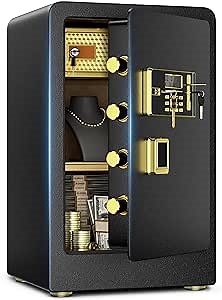 Safe Box Fireproof and Waterproof, 4.0 Cubic Feet Fireproof Safe for Home, Large Digital Money Safe for Cash Documents Jewelry Medicine Gun Storage, Home Safe for Hotels, Banks, Corporate