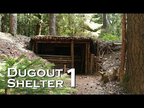 Building a bushcraft DUGOUT SHELTER (Reupload) // JustRandomPfusch