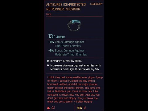 Cyberpunk 2077 Secret Legendary Netrunner Infovisor Location