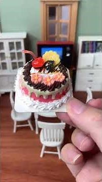 Mini kitchen mini birthday cake #Mini Kitchen #Mini Food Play