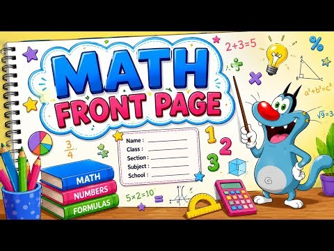 📚✏️ Easy & Beautiful Math Front Page Design 🌟 | School Project Cover Page Ideas 🎨➕➗