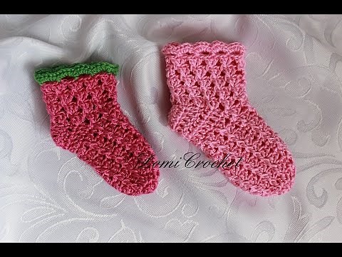 Háčkované špirálové ponožky