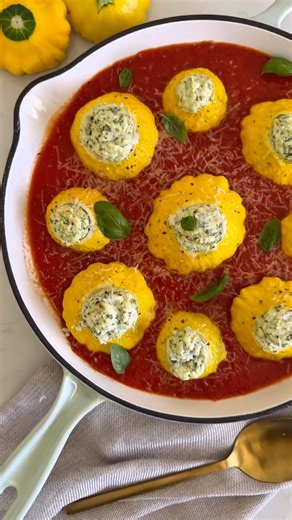 Ricotta Stuffed Patty Pan Squash | Eat More Veg