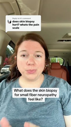 ✨Small Fiber Neuropathy FAQ! Read this if you saw my post about SFN! A lot of people have been asking great questions, so I wanted to clear up a few things! 🩵 👉🏼 What my skin looked like before the biopsy: It looked completely normal. There wasn’t a rash, bump, or discoloration. The test wasn’t done because of something visible on my skin, it’s done to look at the tiny nerve fibers underneath that you can’t see. 👉🏼 Why they take a piece of skin if it’s a “nerve” biopsy: This test looks at s