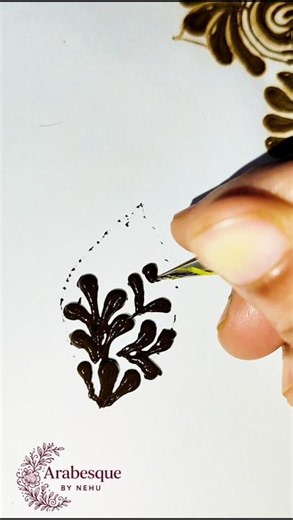 Beautiful Leafy Bunch Pattern 🌿 Easy Mehendi Trick #shorts