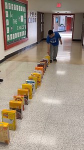 40K views · 967 reactions |  WAY TO GO! Eighth graders at Farnsworth Middle School in Guilderland collected more than 600 boxes of cereal to be donated to the Guilderland Food Pantry. They set them up like dominoes to celebrate! (: Guilderland Central School District) | WNYT NewsChannel 13 | Facebook