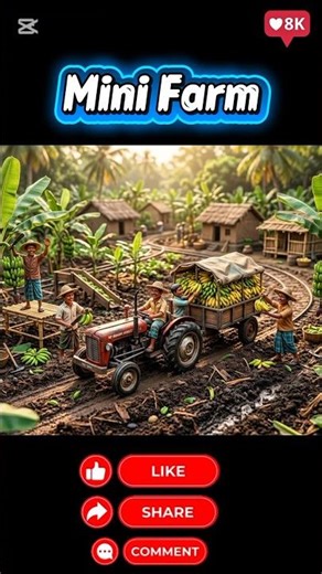 Mini Farm Banana tree growth with tractors #minifarm#minikitchen#bananafarming