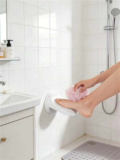 English: 3-In-1 Bath Step Stool With Suction Cups | Shower Foot Rest, Toilet Step & Non-Slip Shaving Leg Step Stool For Bathroom Safety | SHEIN