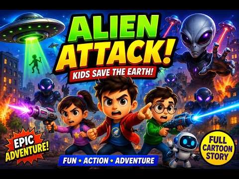 Alien Attack on Earth! 👽 | Kids Cartoon Story | Animated Adventure for Children