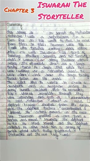 Class 9 | Chapter 3 Iswaran The Storyteller | Summary | NCERT Moments Book | Important Notes |