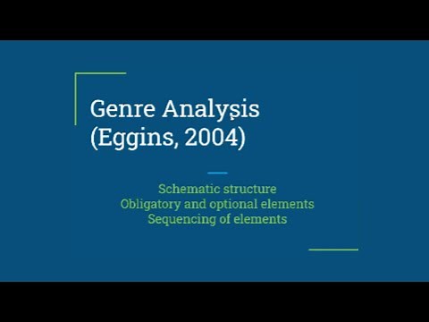 Genre Analysis . Part 1: The definition of Genre