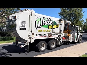 Brand New White Trash Freightliner Labrie Expert Side Loader Garbage Truck With A 2 Man Crew