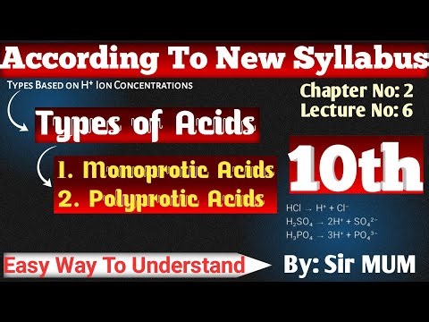 Types of Acids | Monoprotic and Polyprotic Acids Explained@ChemistryClass-9-10 