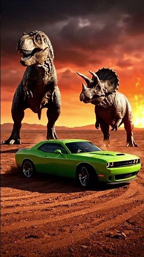 Car vs Dinosaur — Speed vs Prehistoric Power! 💥