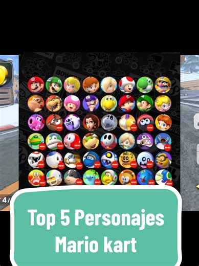 Los mejores 5 personajes de mario kart, o almenos para mi #nintendo #mariokart #gaming #top #top5