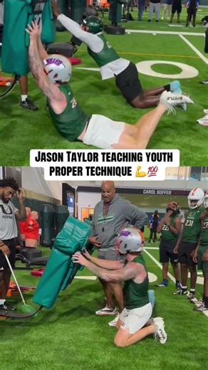 Jason Taylor Teaching Youth Proper Technique 🔥