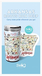 Raise your cup to Arkansas, with a design as unique as the state! Shop the NEW Swig Life Fish Kiss collab today 🌲🐗 | Swig Life