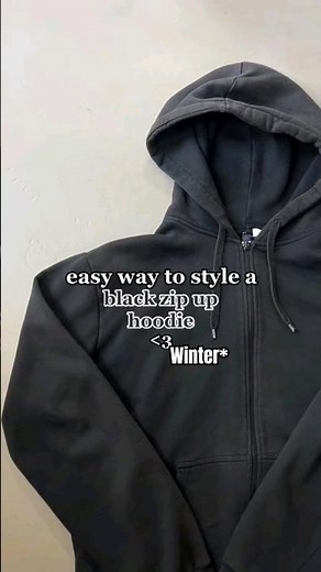 How To Style A Black Zip Up Hoodie Winter Edition 😍❄ #outfitideas #outfit #fashion #fashiontrends